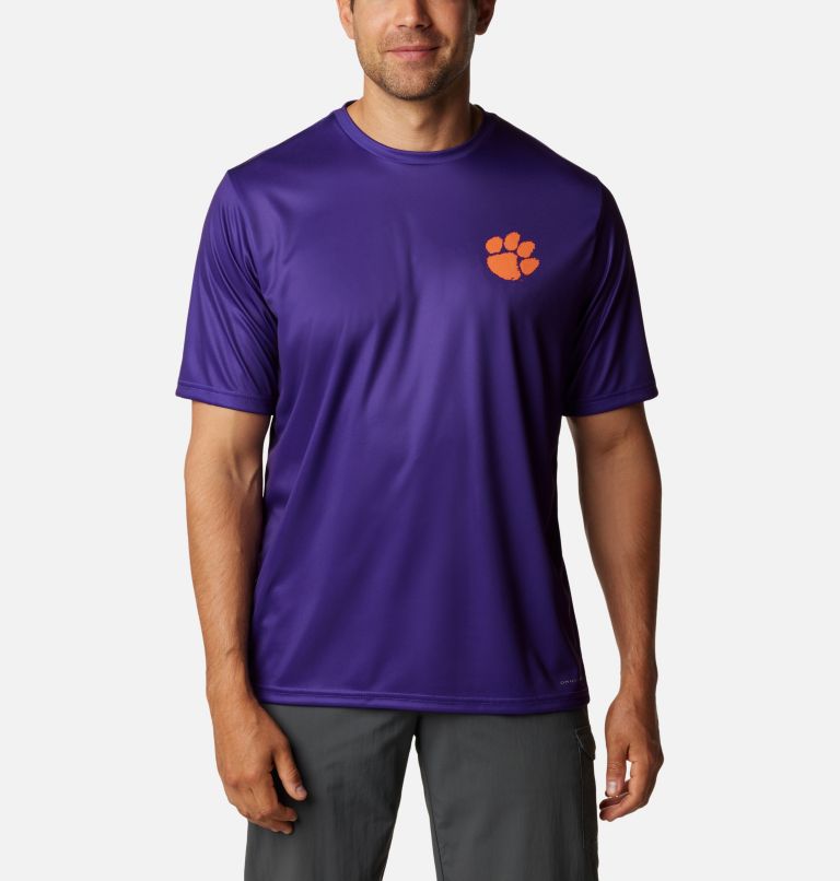 Men's Collegiate PFG Terminal Tackle Short Sleeve Shirt - Clemson, Color: CLE - Vivid Purple, image 1