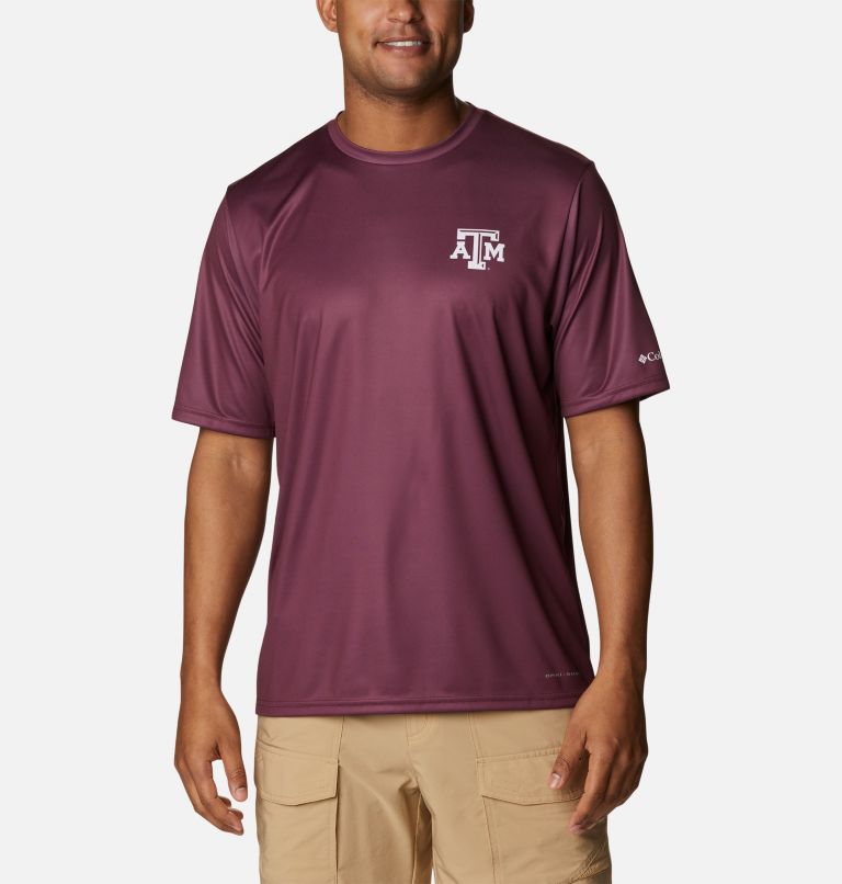 Men's Collegiate PFG Terminal Tackle Short Sleeve Shirt - Texas A&M, Color: TAM - Deep Maroon, image 1