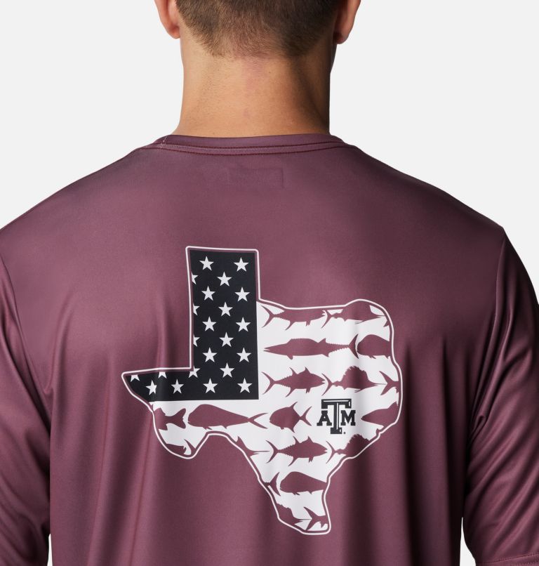 Men's Collegiate PFG Terminal Tackle Short Sleeve Shirt - Texas A&M, Color: TAM - Deep Maroon, image 5