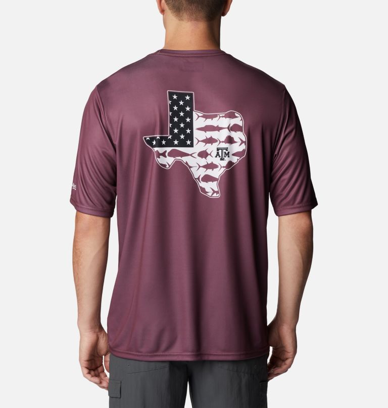 Men's Collegiate PFG Terminal Tackle Short Sleeve Shirt - Texas A&M, Color: TAM - Deep Maroon, image 2