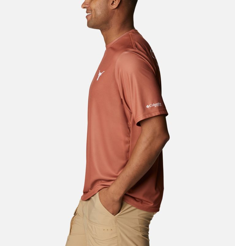 Thumbnail: Men's Collegiate PFG Terminal Tackle Short Sleeve Shirt - Texas, Color: TEX - Cedar, image 3