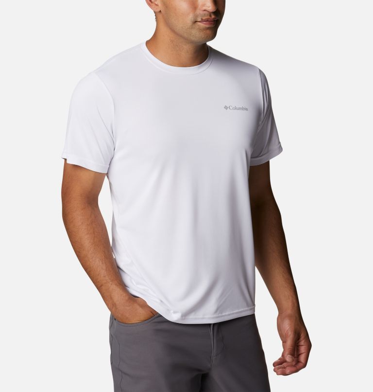 Men's Columbia Hike Crew Short Sleeve Shirt, Color: White