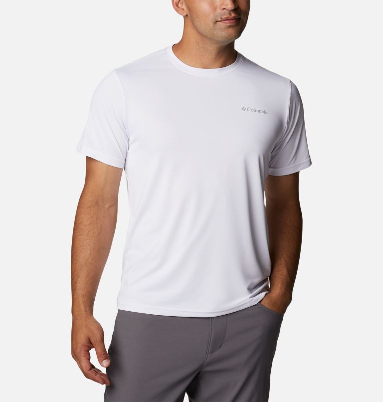 Men's Columbia Hike Crew Short Sleeve Shirt, Color: White, image 1