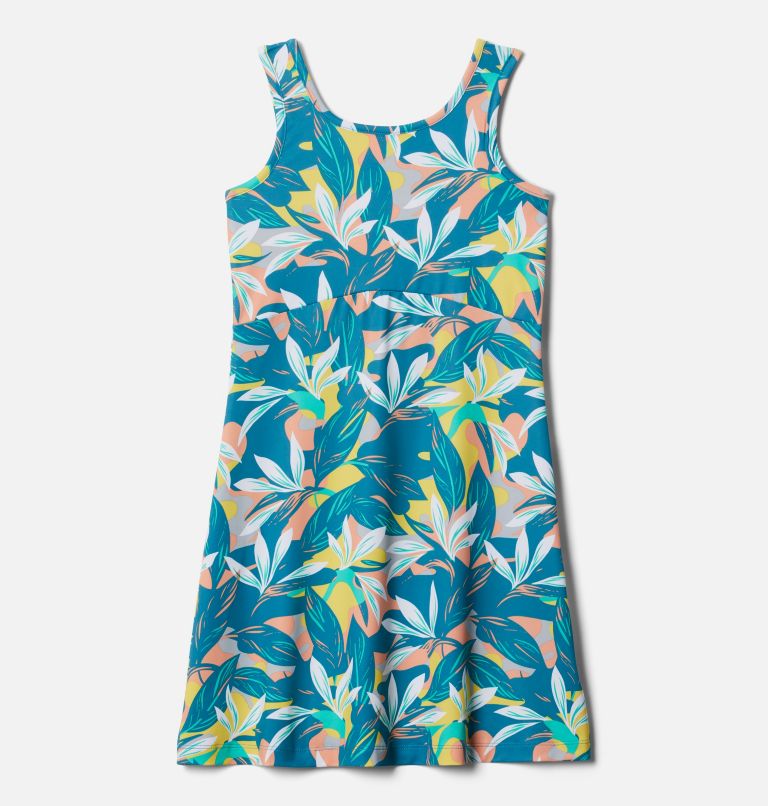 Thumbnail: Girls' PFG Freezer Dress II, Color: Electric Turquoise Hidden Paradise, image 1