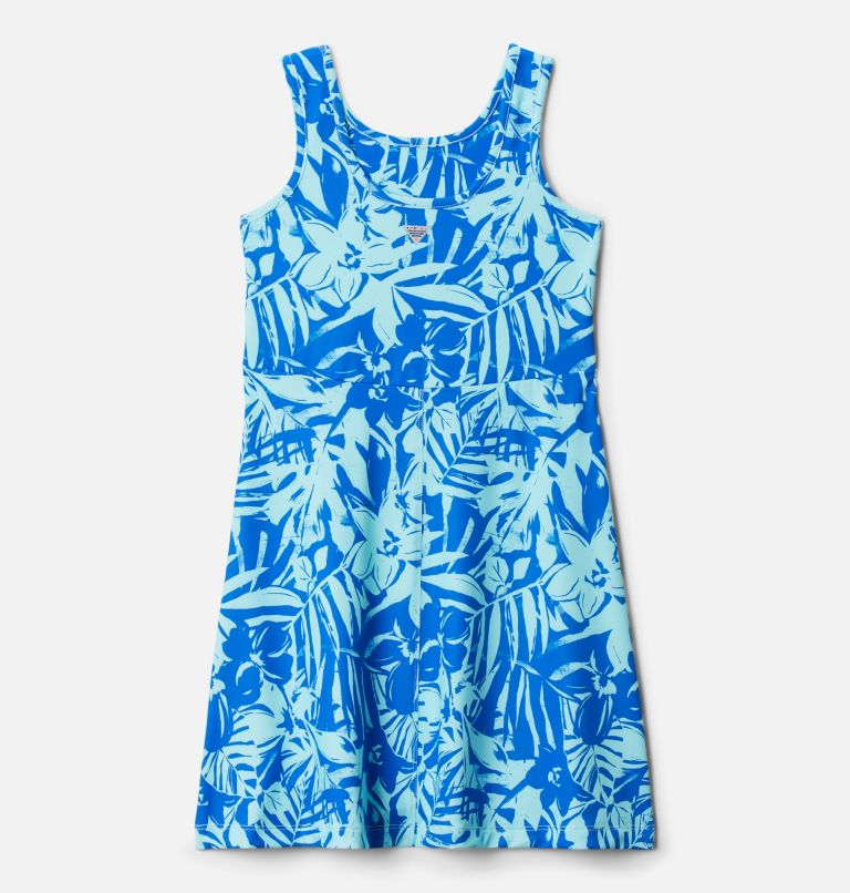Girls' PFG Freezer Dress II, Color: Blue Macaw Palmtropics, image 2