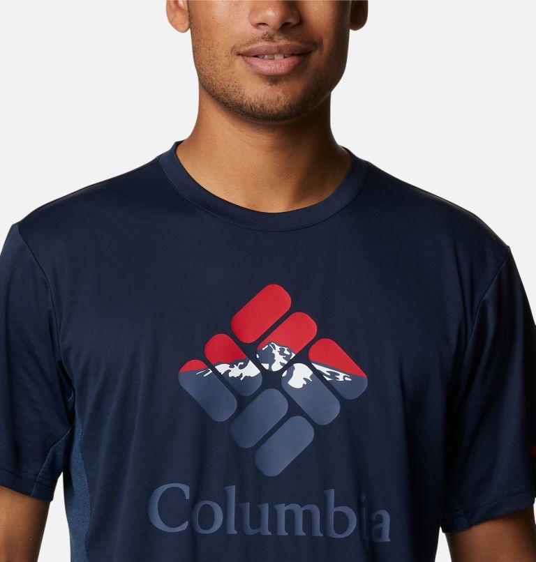 Thumbnail: Men’s Zero Ice Cirro-Cool Technical T-Shirt, Color: Collegiate Navy, Hood Nightscape Graphic, image 4