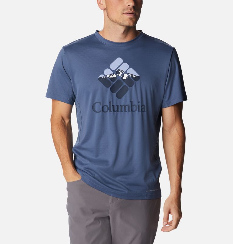 Thumbnail: Men’s Zero Ice Cirro-Cool Technical T-Shirt, Color: Dk Mountain, Hood Nightscape Graphic, image 1