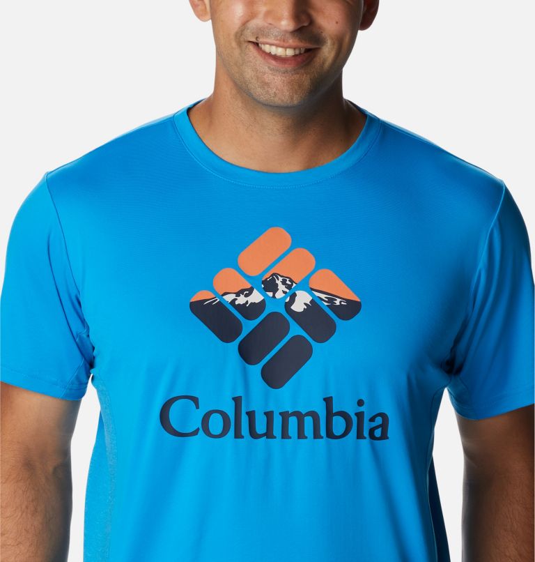 Thumbnail: Men’s Zero Ice Cirro-Cool Technical T-Shirt, Color: Compass Blue, Hood Nightscape Graphic, image 4