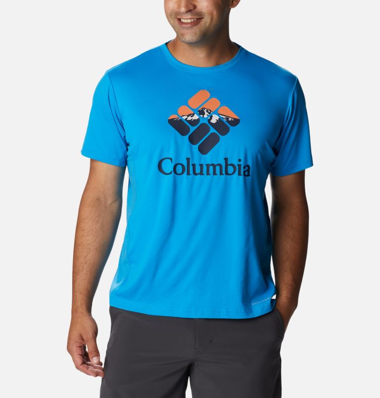Thumbnail: Men’s Zero Ice Cirro-Cool Technical T-Shirt, Color: Compass Blue, Hood Nightscape Graphic, image 1