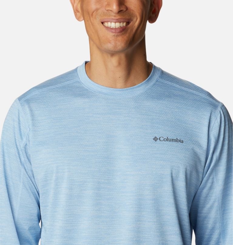 Thumbnail: Men's Alpine Chill Zero Long Sleeve Shirt, Color: Jet Stream Heather, image 4