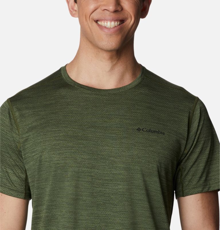 Thumbnail: Men's Alpine Chill Zero Short Sleeve Crew Shirt, Color: Surplus Green Heather, image 4
