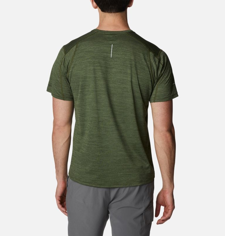 Men's Alpine Chill Zero Short Sleeve Crew Shirt, Color: Surplus Green Heather, image 2