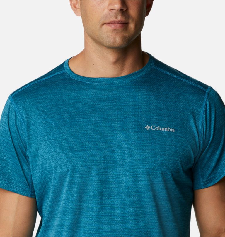 Men's Alpine Chill Zero Short Sleeve Crew Shirt, Color: Deep Marine Heather, image 4