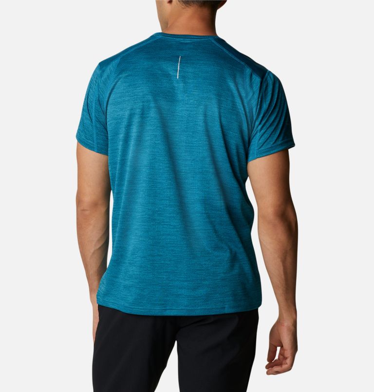 Men's Alpine Chill Zero Short Sleeve Crew Shirt, Color: Deep Marine Heather, image 2
