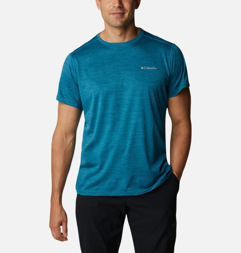 Men's Alpine Chill Zero Short Sleeve Crew Shirt, Color: Deep Marine Heather, image 1