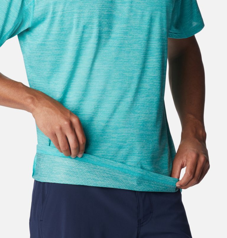 Men's Alpine Chill Zero Short Sleeve Crew Shirt - Tall, Color: Bright Aqua Heather, image 6