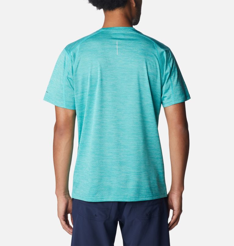 Men's Alpine Chill Zero Short Sleeve Crew Shirt - Tall, Color: Bright Aqua Heather, image 2