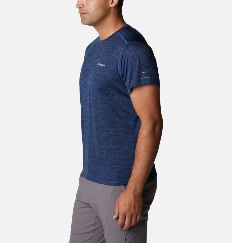 Men's Alpine Chill Zero Short Sleeve Crew Shirt, Color: Collegiate Navy Heather, image 3