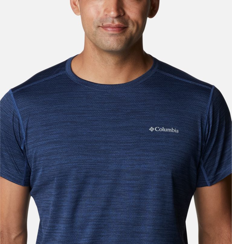 Thumbnail: Men's Alpine Chill Zero Short Sleeve Crew Shirt, Color: Collegiate Navy Heather, image 4