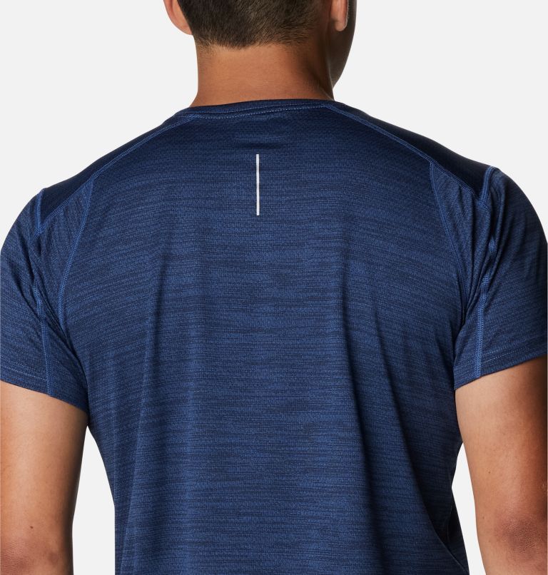 Thumbnail: Men's Alpine Chill Zero Short Sleeve Crew Shirt, Color: Collegiate Navy Heather, image 5