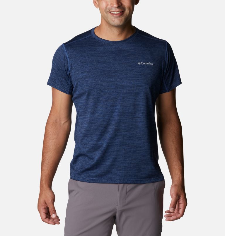 Thumbnail: Men's Alpine Chill Zero Short Sleeve Crew Shirt, Color: Collegiate Navy Heather, image 1