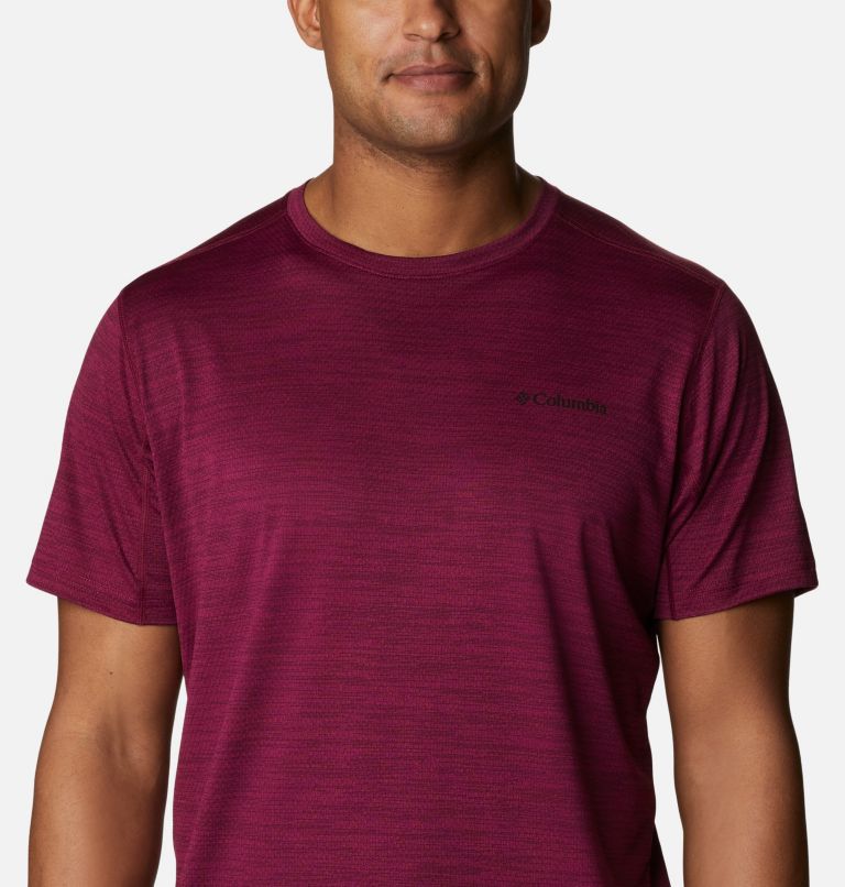 Thumbnail: Men's Alpine Chill Zero Short Sleeve Crew Shirt, Color: Red Onion Heather, image 4