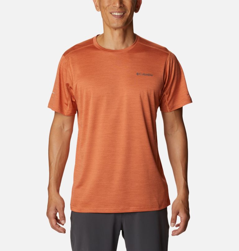 Men's Alpine Chill Zero Short Sleeve Crew Shirt, Color: Desert Orange Heather, image 1