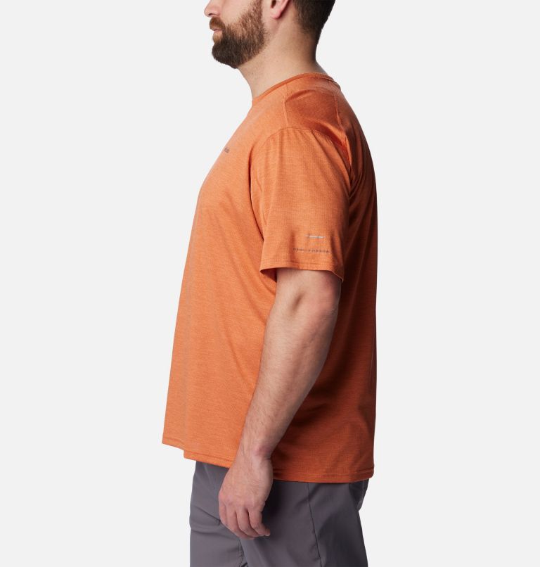 Thumbnail: Men's Alpine Chill Zero Short Sleeve Crew Shirt - Big, Color: Desert Orange Heather, image 3