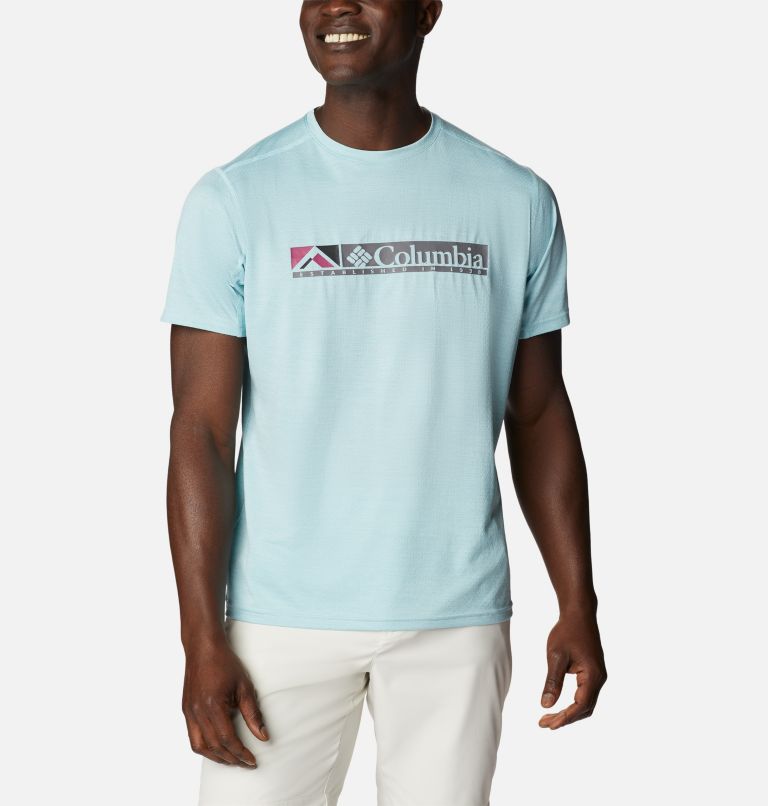 Thumbnail: T-shirt imprimé à manches courtes Alpine Chill Zero Homme, Color: Icy Morn Heather, Ridgescape Graphic, image 1