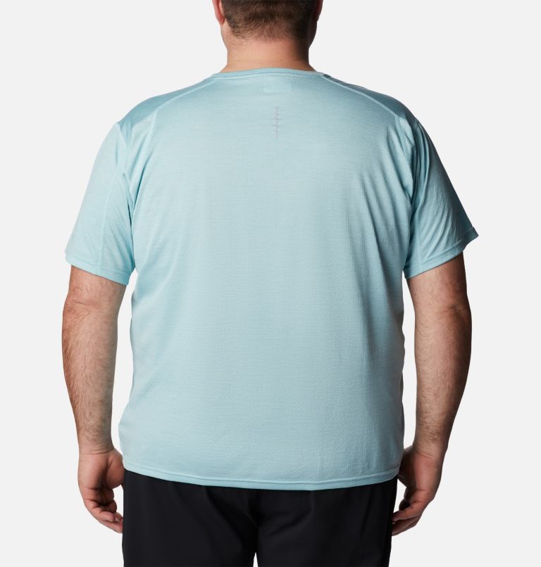 Thumbnail: Men's Alpine Chill Zero Graphic Short Sleeve Shirt - Big, Color: Icy Morn Heather, Ridgescape Graphic, image 2