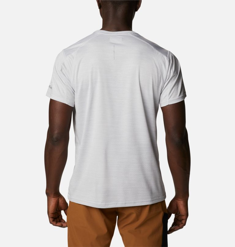 Camiseta técnica estampada Alpine Chill Zero para hombre, Color: White Heather, Ridgescape Graphic, image 2