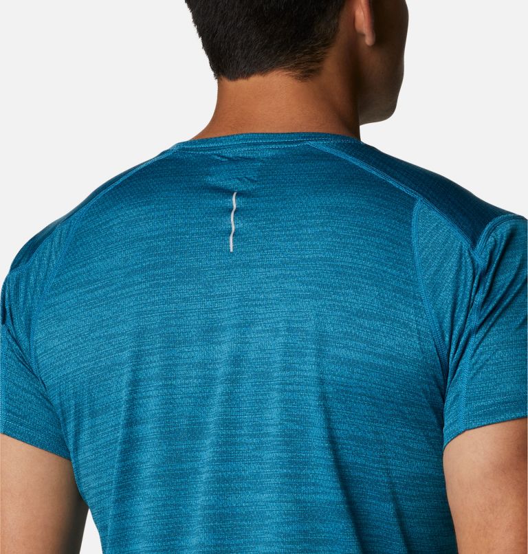 Thumbnail: Camiseta técnica estampada Alpine Chill Zero para hombre, Color: Deep Marine Heather, Ridgescape Graphic, image 5