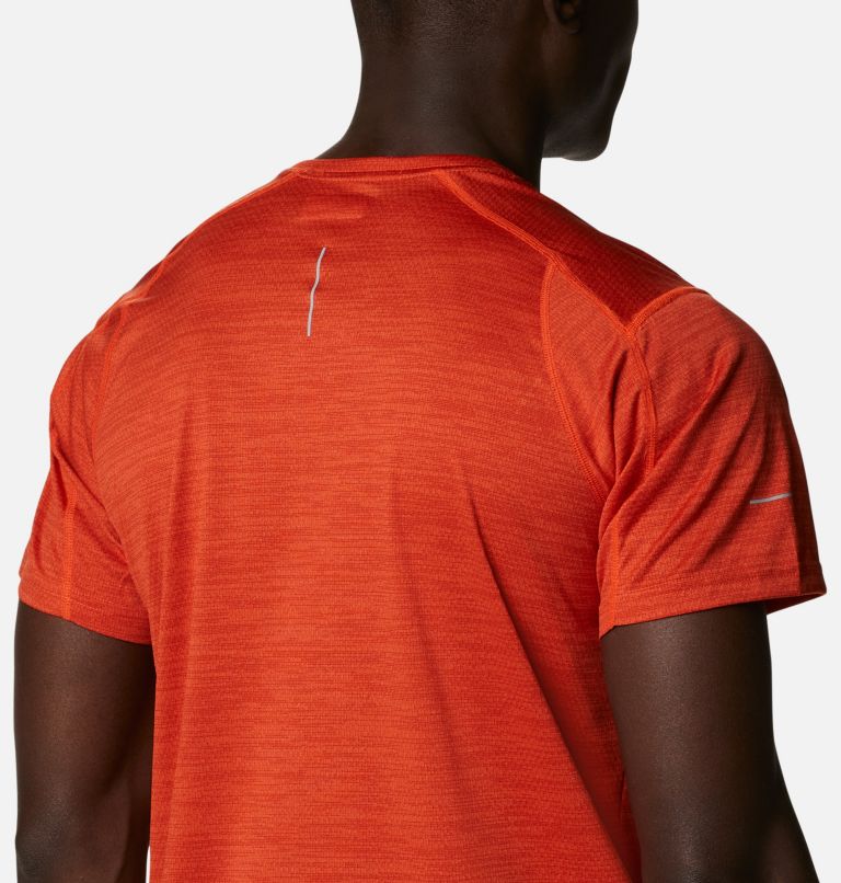 Camiseta técnica estampada Alpine Chill Zero para hombre, Color: Red Quartz Heather, Ridgescape Graphic, image 5