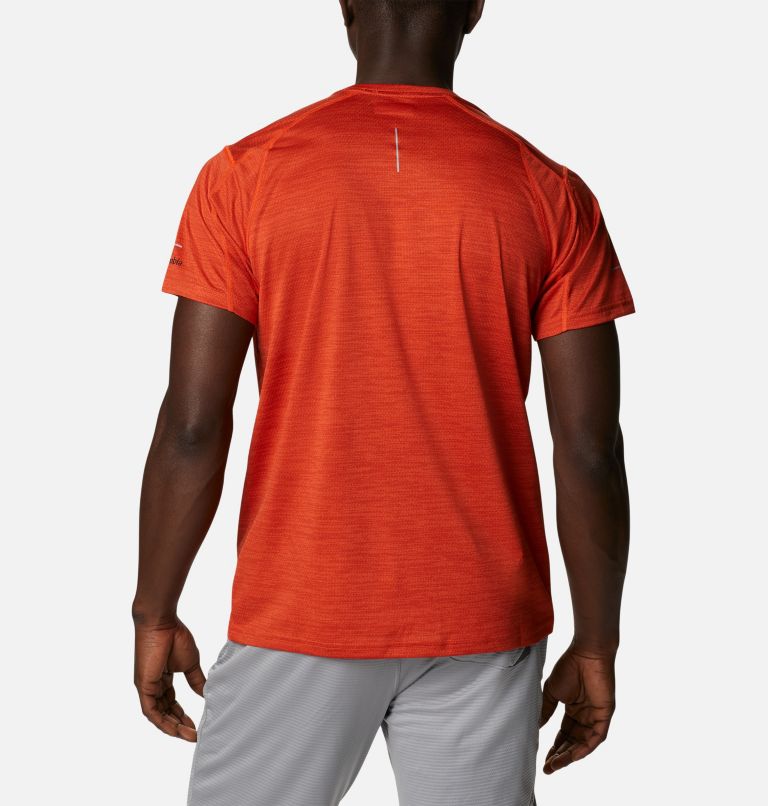 Men’s Alpine Chill Zero Graphic Technical T-Shirt, Color: Red Quartz Heather, Ridgescape Graphic, image 2