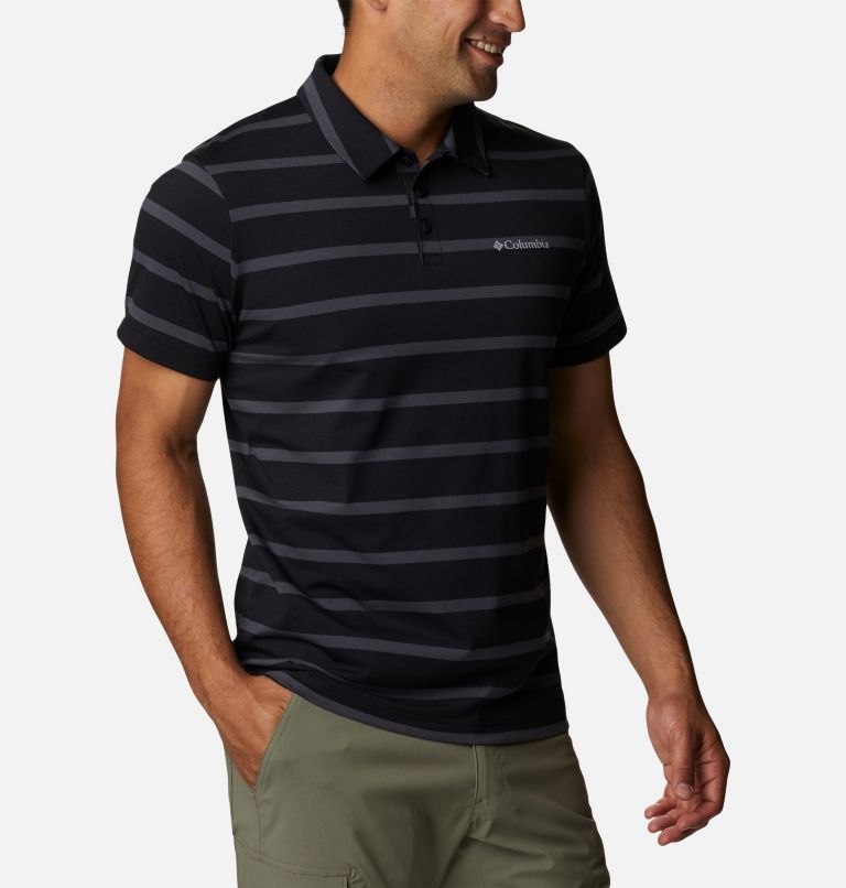 Polo Sun Trek Homme, Color: Black, Shark Heather Stripe, image 5