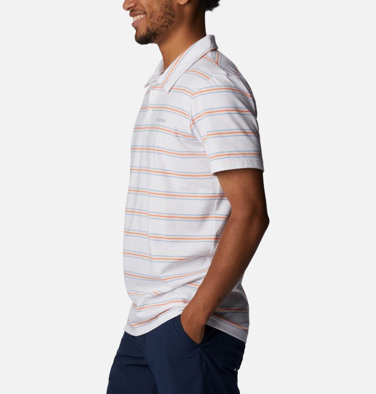 Men's Sun Trek Polo, Color: White Scattered Stripe, image 3