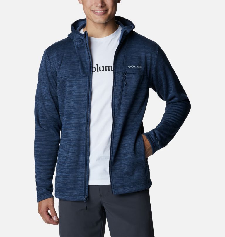 Men's Maxtrail II Hooded Full Zip Fleece, Color: Collegiate Navy Heather