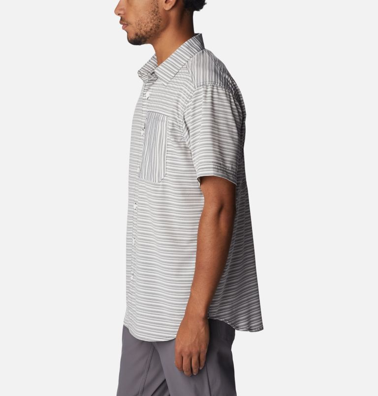 Thumbnail: Men's Twisted Creek III Short Sleeve Shirt, Color: Black Basic Stripe, image 3