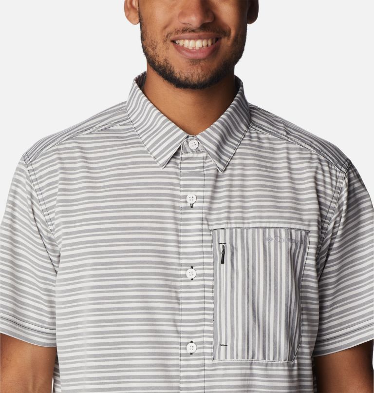 Men's Twisted Creek III Short Sleeve Shirt, Color: Black Basic Stripe, image 4