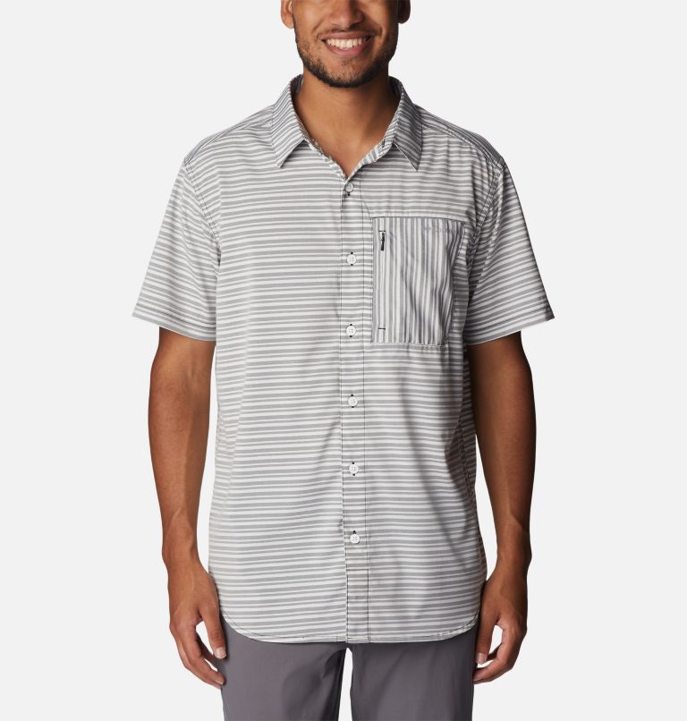 Men's Twisted Creek III Short Sleeve Shirt, Color: Black Basic Stripe, image 1