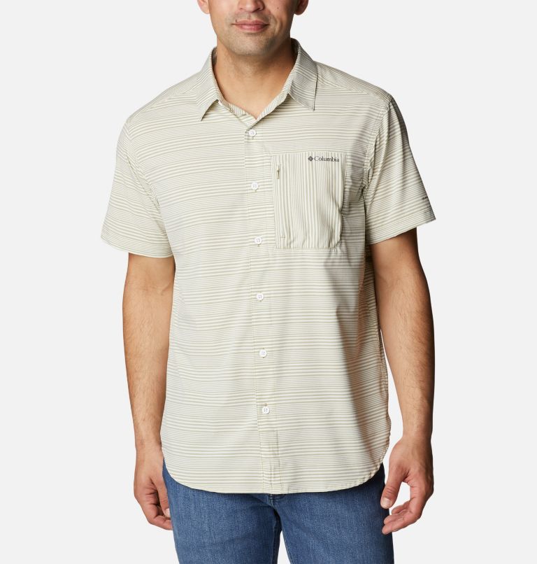 Thumbnail: Men's Twisted Creek III Short Sleeve Shirt, Color: Savory Wave Crest Stripe, image 1