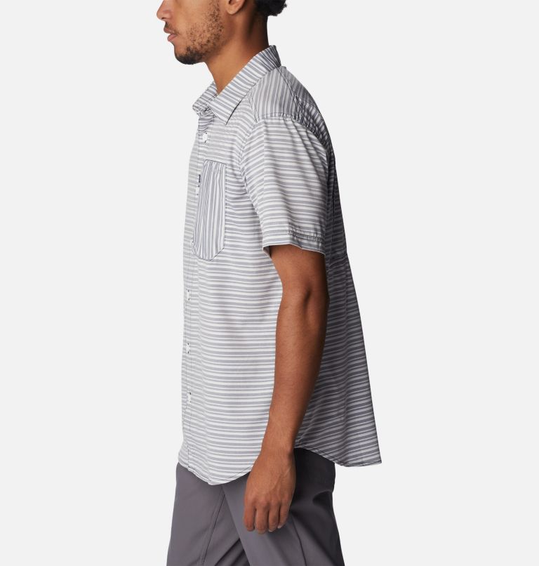 Men's Twisted Creek III Short Sleeve Shirt, Color: Collegiate Navy Basic Stripe, image 3