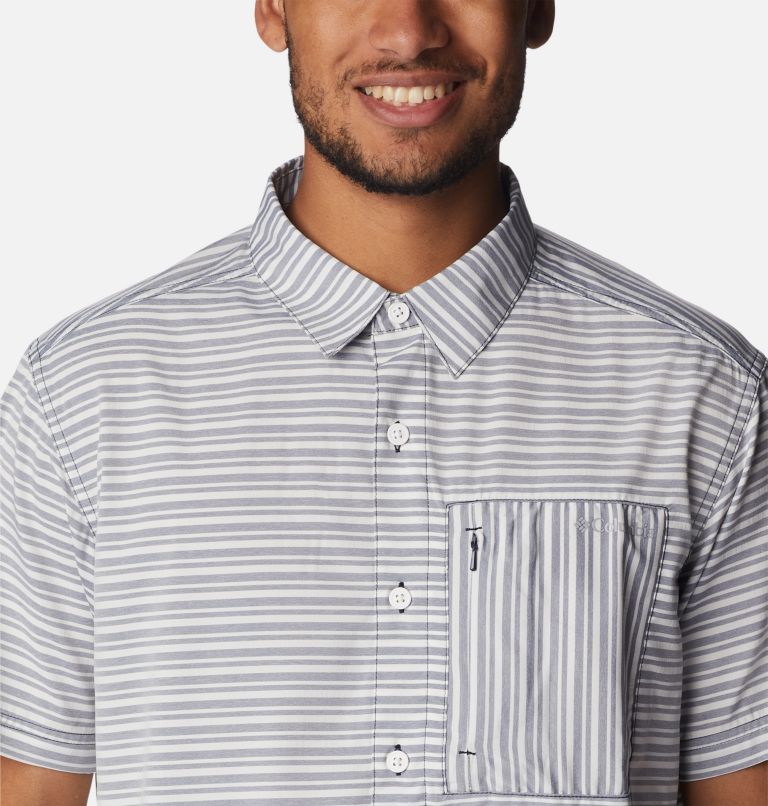 Men's Twisted Creek III Short Sleeve Shirt, Color: Collegiate Navy Basic Stripe, image 4