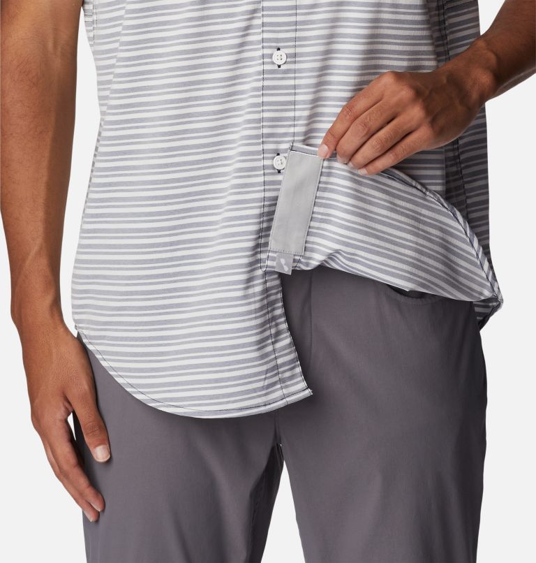 Men's Twisted Creek III Short Sleeve Shirt, Color: Collegiate Navy Basic Stripe, image 6
