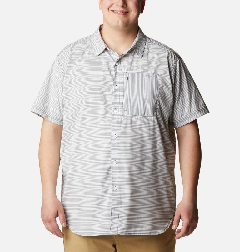 Men's Twisted Creek III Short Sleeve Shirt - Big, Color: Black Wave Crest Stripe