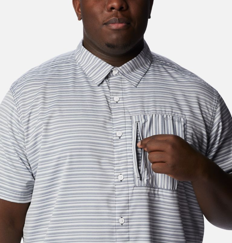 Men's Twisted Creek III Short Sleeve Shirt - Big, Color: Collegiate Navy Basic Stripe, image 4