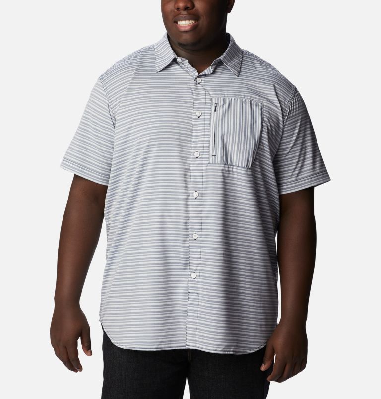 Men's Twisted Creek III Short Sleeve Shirt - Big, Color: Collegiate Navy Basic Stripe, image 1