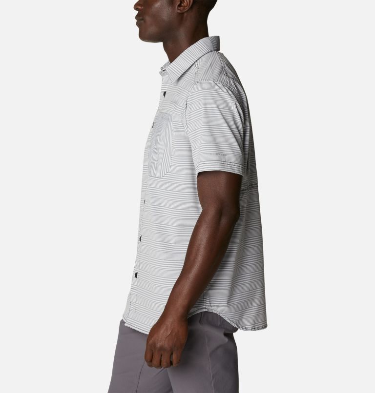 Men's Twisted Creek III Short Sleeve Shirt- Tall, Color: Black Wave Crest Stripe