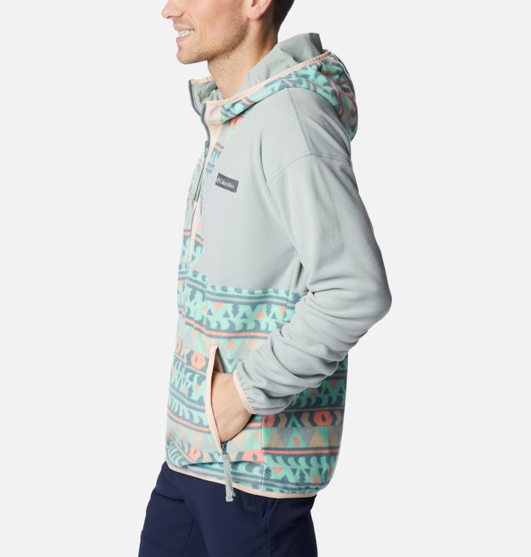 Men’s Backbowl Lite Half Zip Fleece Hoodie, Color: Niagara, Metal Camp Blanket, image 3