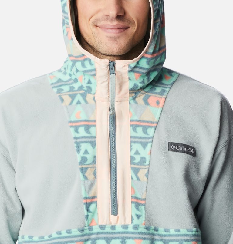 Men’s Backbowl Lite Half Zip Fleece Hoodie, Color: Niagara, Metal Camp Blanket, image 4